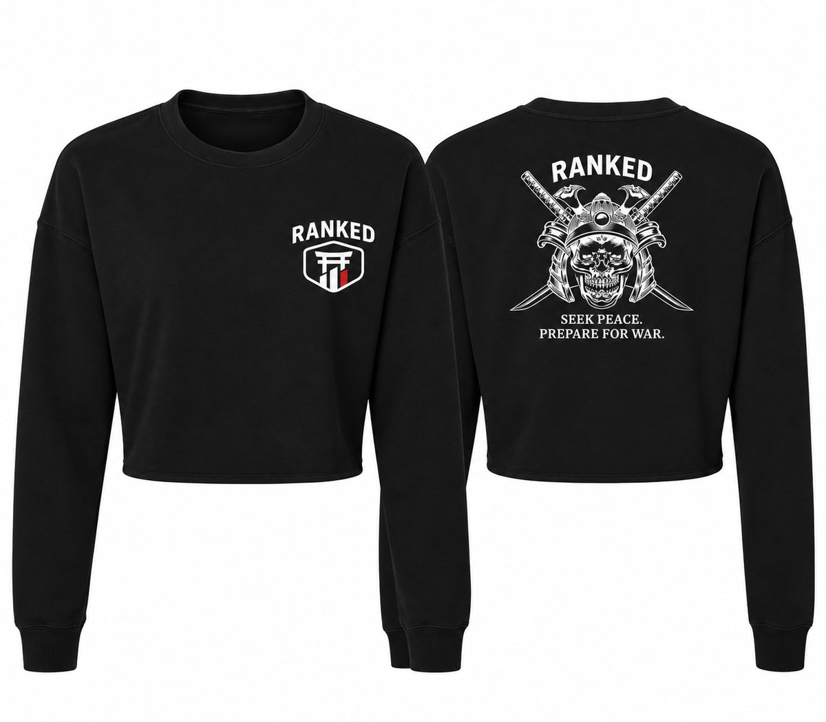Ranked Women's Cropped Crewneck Sweatshirt - Samurai
