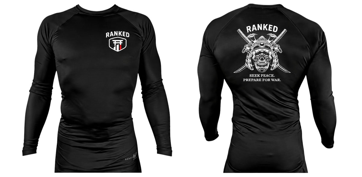 Ranked Adult and Kids Long Sleeve Rash Guard - Samurai